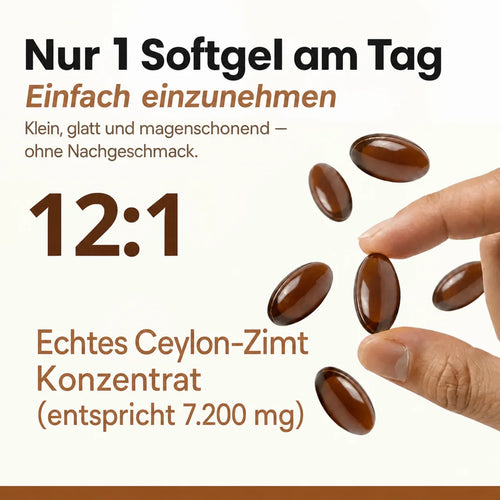 Ceylon-Zimt 7.200 mg Äquivalent – Softgels mit MCT-Öl