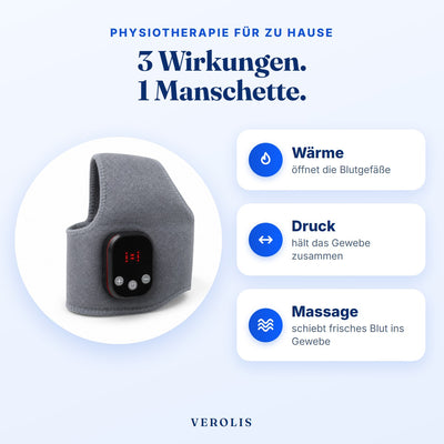 3 Wirkungen in einer Manschette: Wärme, Druck, Massage
